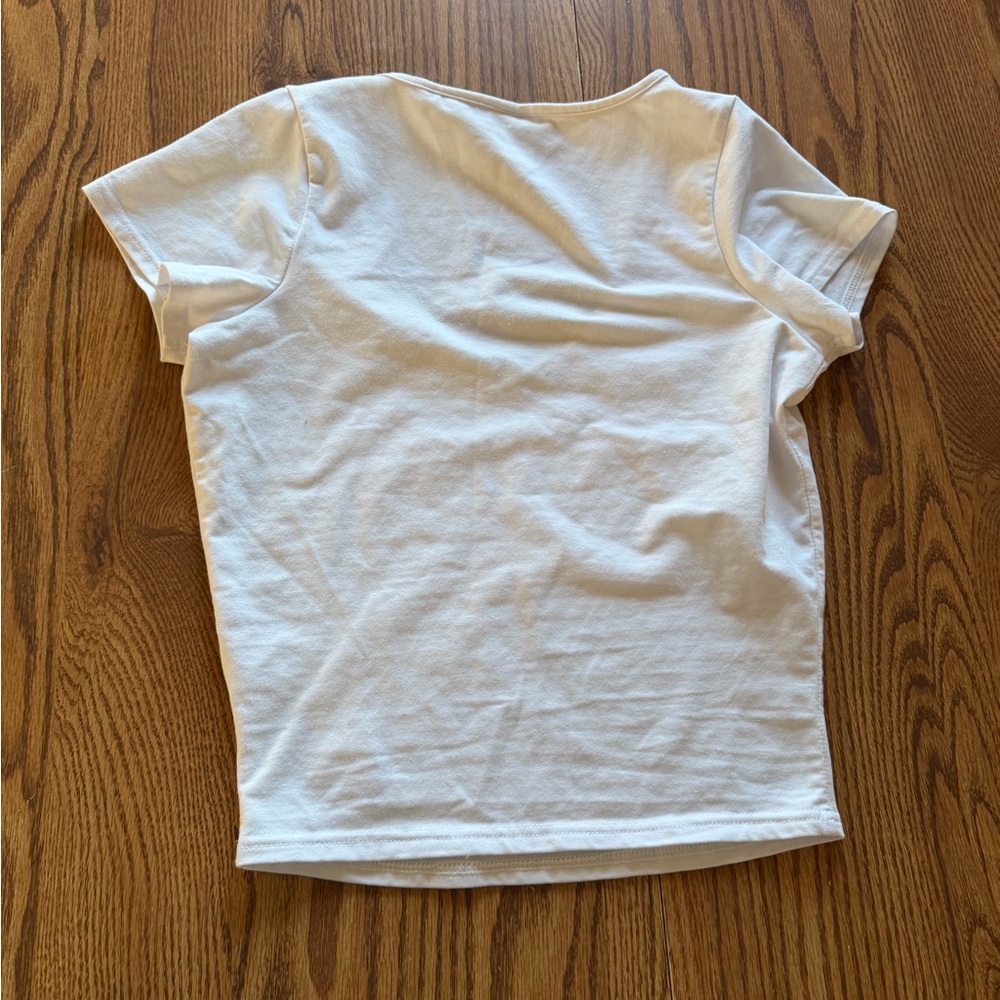 Hooters genuine tshirt white womens large crop top - Picture 2 of 5